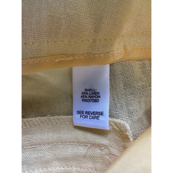 C Est. 1946 Women's Yellow Linen Blend 4 Pocket Classic Trouser Pants 6 - Picture 4 of 4